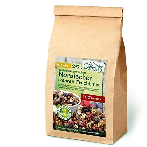 Original-Leckerlies: Nordischer Beeren-Fruchtmix 200g, Premium Qualität*** Papageienfutter, 100% Beeren und Früchte aus Deutschland, Futterergänzung für Papageien