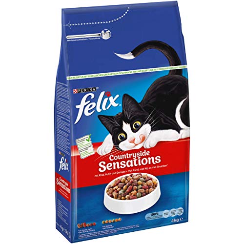 Felix Katzentrockenfutter Countryside Sensations mit Rind, Huhn und Gemüse Beutel, 4000 g
